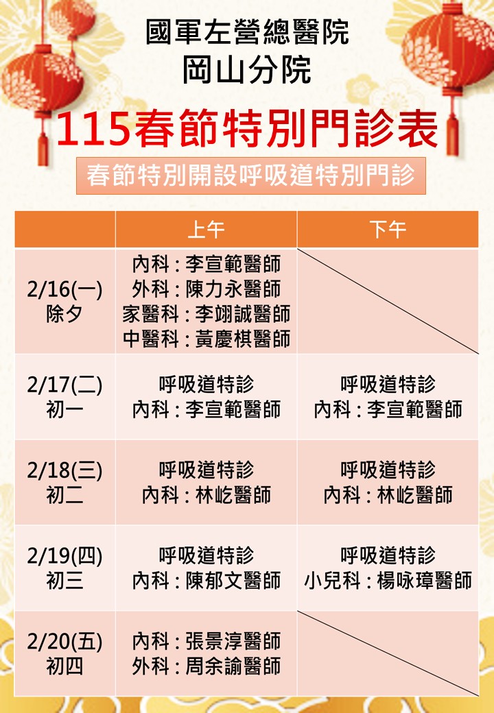 115年春節連假
